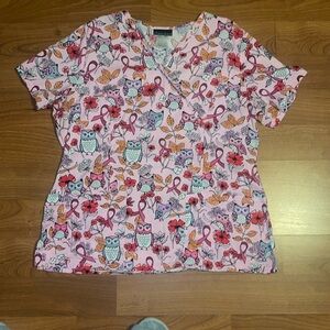 Breast Cancer Awareness Scrub Top